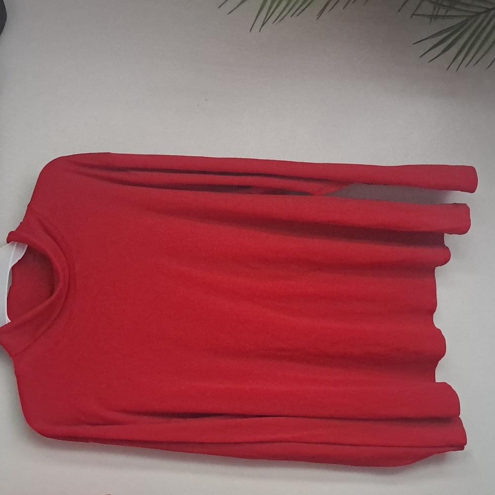 L.L Bean 100% Supima Cotton Long Sleeve Red Top Sz 2X PTP:27" Length:26"